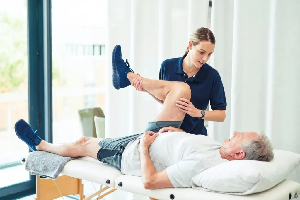 Revitalising Recovery: Effective Rehabilitation Strategies for Muscle Injuries 3 Physiotherapist assisting a patient with muscle recovery exercises Southend-on-Sea