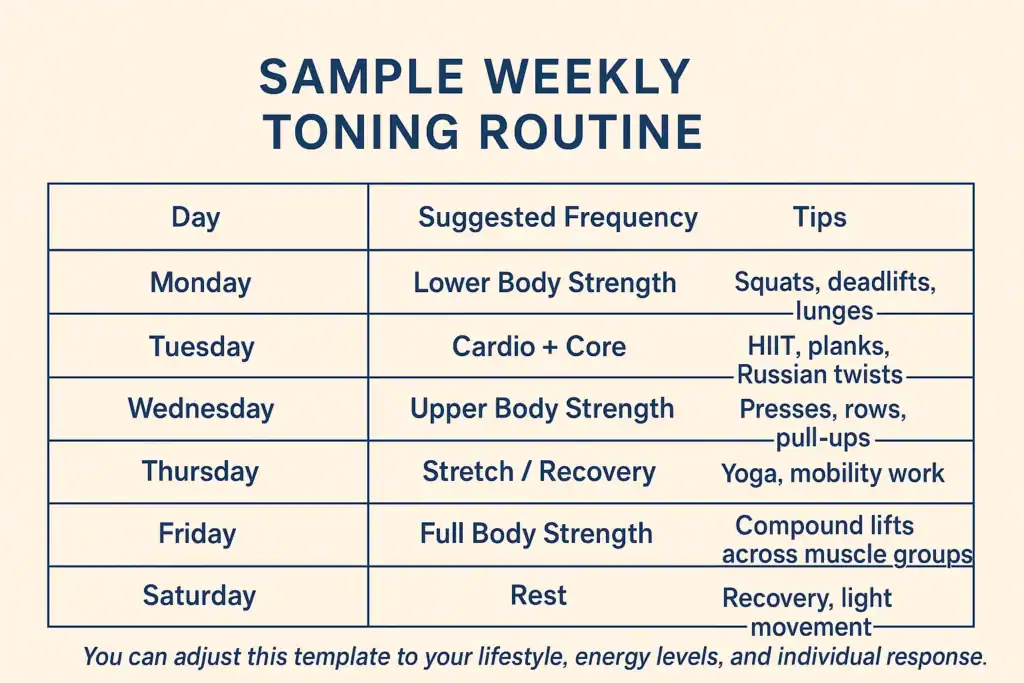 Achieving the Perfect Tone: How Often Should You Exercise for Results? 4 Weekly exercise Southend-on-Sea plan graphic