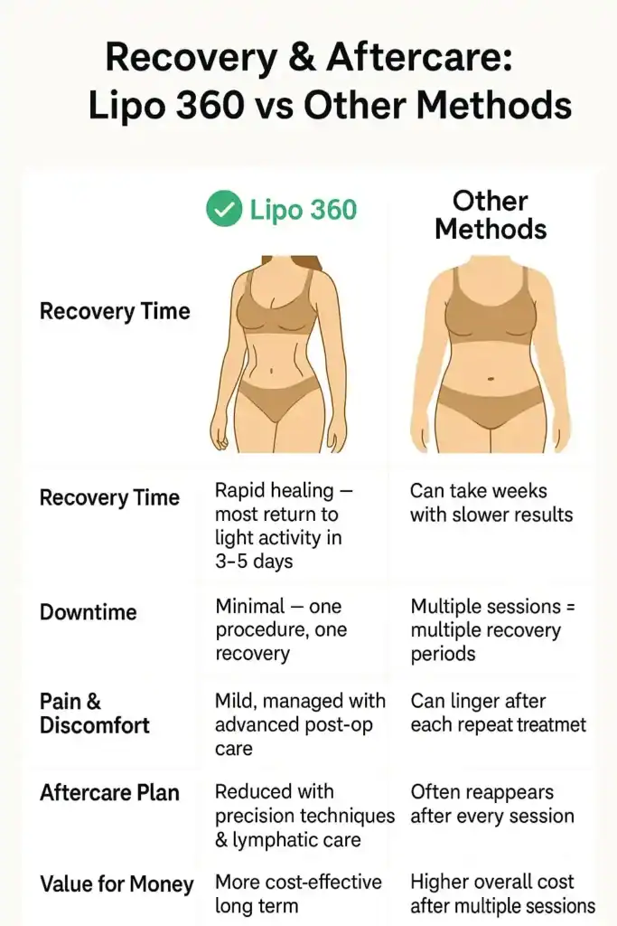 Recovery and Aftercare for Fat-Dissolving Surgery 2 Table to show fat dissolving injection aftercare Southend-on-Sea